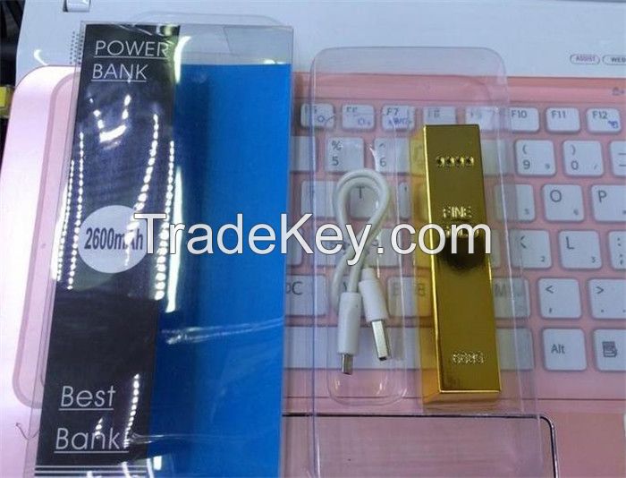 Power bank 2600 mah Custom laser engraved logo mobile gift