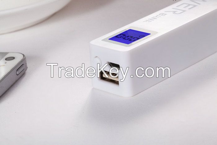 Easy carry ABS 2600mAh ultra thin credit card power bank with LCD indicator