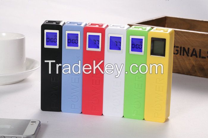 Easy carry ABS 2600mAh ultra thin credit card power bank with LCD indicator