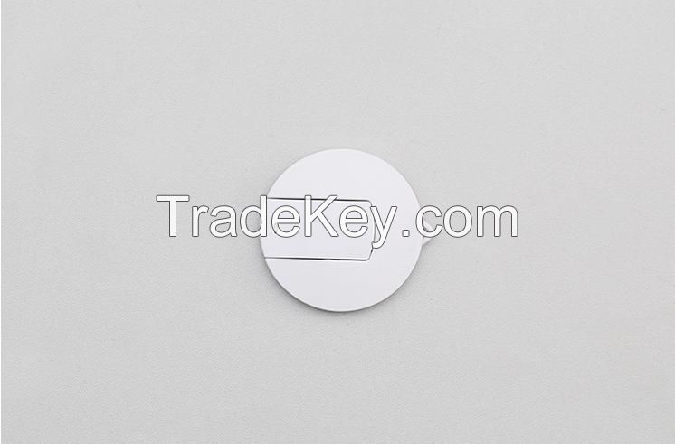 customized OEM LOGO bulk round card usb mini card usb flash drive circle card usb flash drive