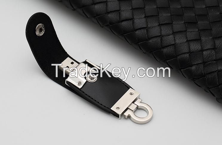 Leather USB Flash Drive 4GB 8GB 16GB 32GB keychain Pendrive 32GB flash Memory stick Pen