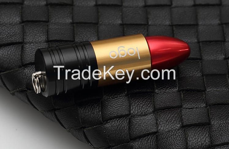 Female Unique Colored USB 2.0 Lipstick Flash Drive with logo printing 2G/4g/8g/16g/64G