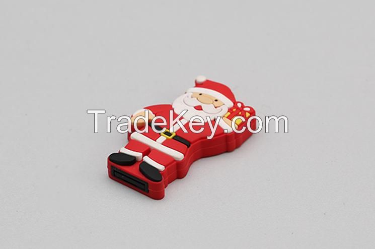 Custom christmas gift usb flash drive 2GB,lucky santa claus usb flash drive new year usb flash drive