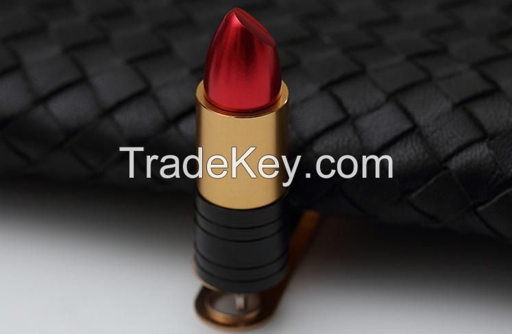 Female Unique Colored USB 2.0 Lipstick Flash Drive with logo printing 2G/4g/8g/16g/64G