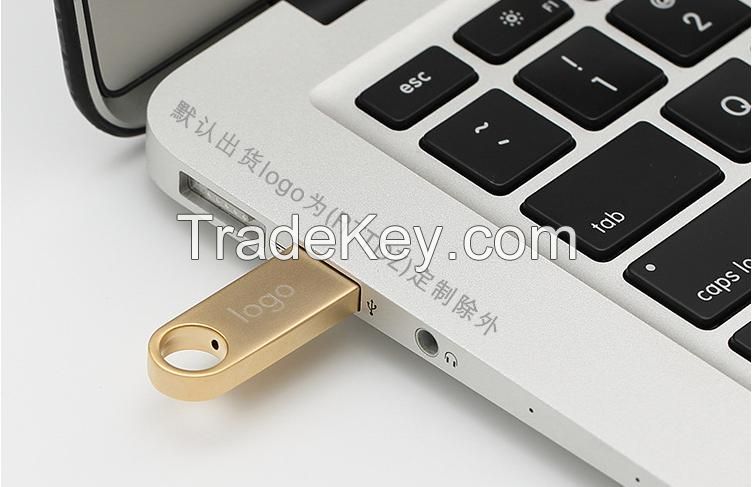 Mini Aluminum Laser Logo USB Flash Drive With Key Chain