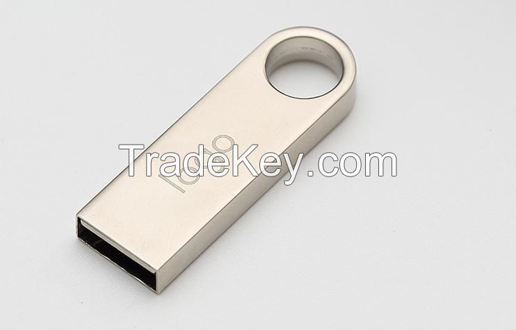 Mini Aluminum Laser Logo USB Flash Drive With Key Chain