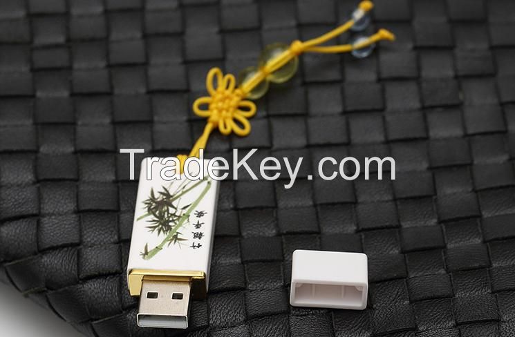 Chinese style blue and white porcelain custom usb flash drive