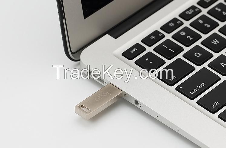 customized logo Metal Stick Shape Keychain 16GB Mini USB Flash Drive