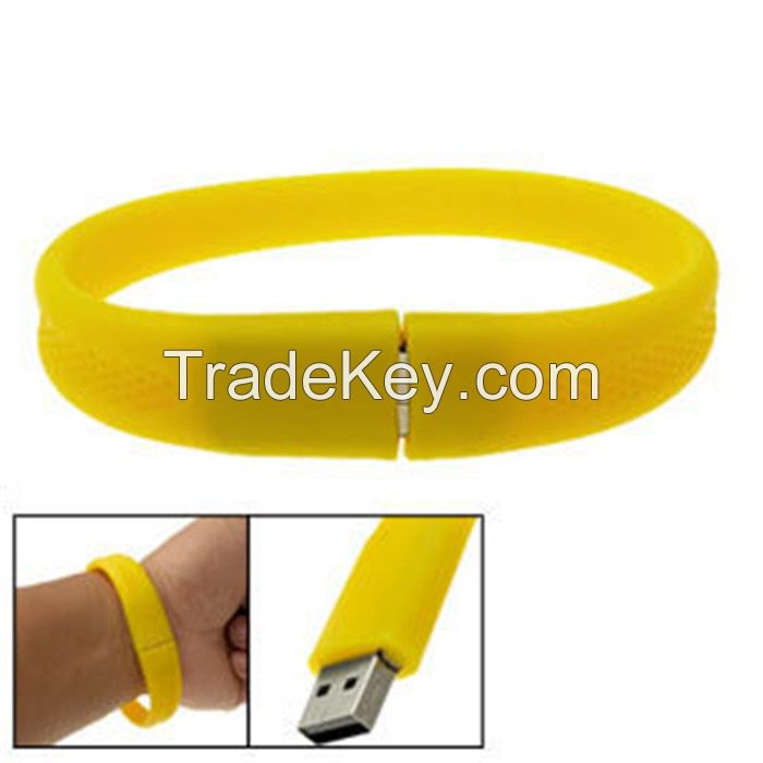 Wrist Ring Type Silicone Bracelet Usb Flash Drive in Various Capacity