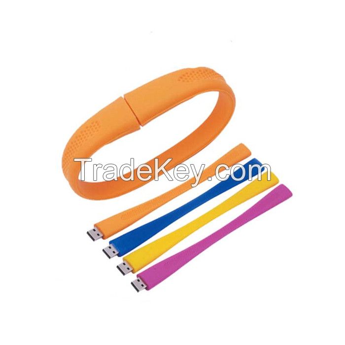 Eco-friendly silicon bracelet usb flash drive with Customize logo