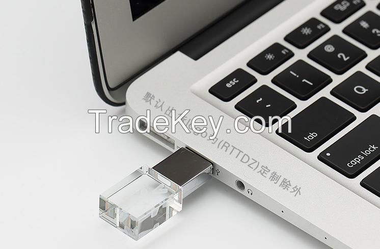 wholesale customized logo crystal u disk 8g usb2.0