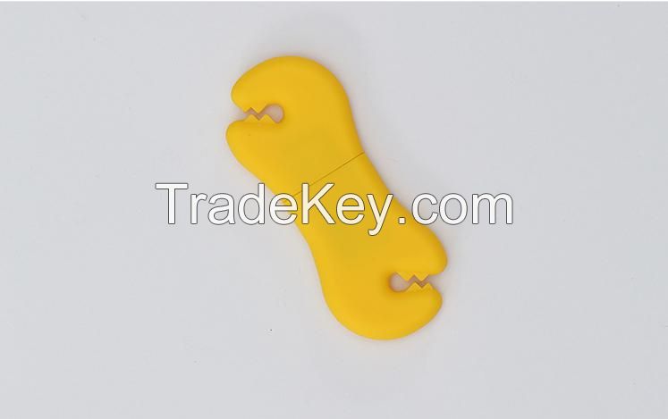Yellow Bone Shape PVC usb flash drive