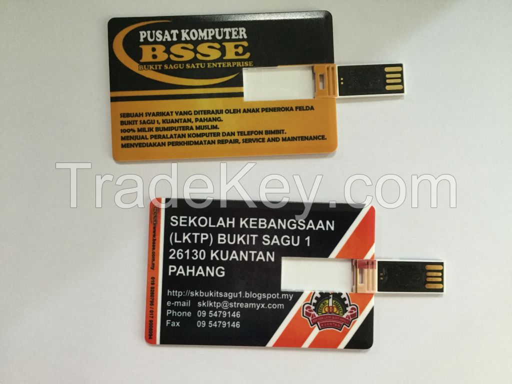 bulk custom design credit card usb with printing logo with PP box
