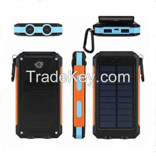 Waterproof new solar power battery charger With Compass