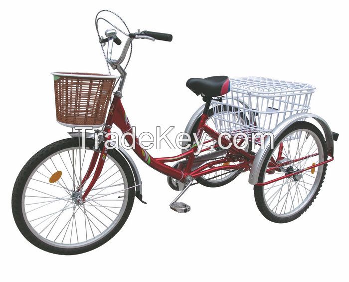three wheel adult pedal tricycle in bicycles for shopping