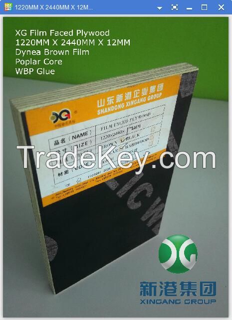 Film Faced Plywood Original from Linyi City, Dynea Brown Film, WBP Glue
