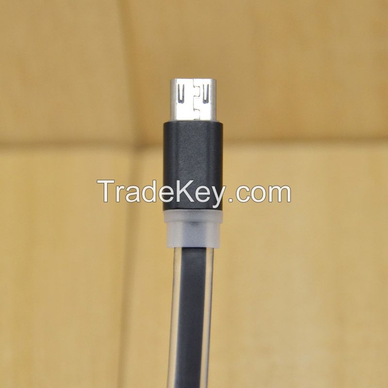 Factory price flat shape attractive 100cm micro USB cables
