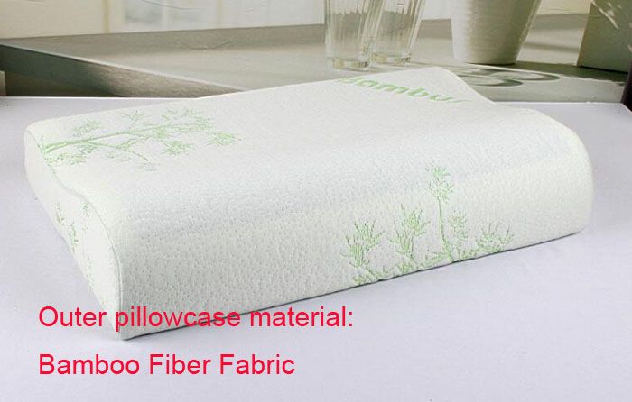 Contoured PU Memory foam cooling gel pillow, visco elastic pillow, neck pillow, bamboo fiber pillow