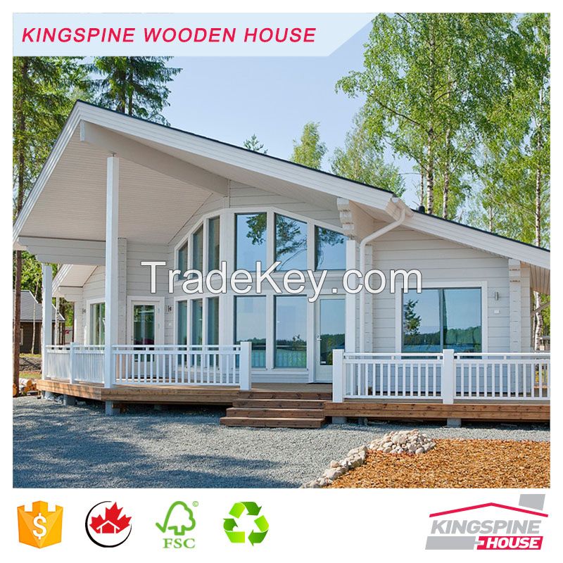 Beautiful Three-bedroom Design Log House with Terrace Wooden Villa 118