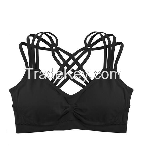 Womens Seamless Camisole Sports Bra With Removable Pads