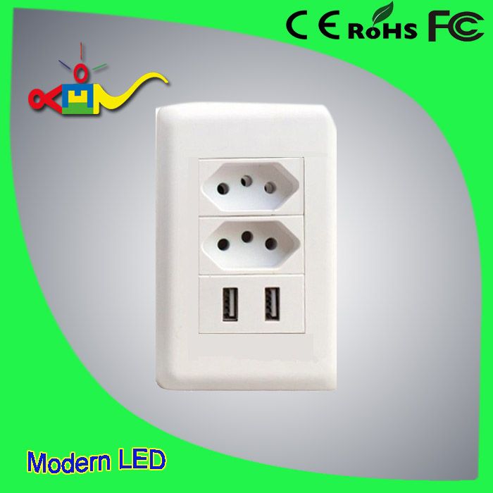 2018 Brasil Standard Double Usb 5v 2.1a Wall Socket