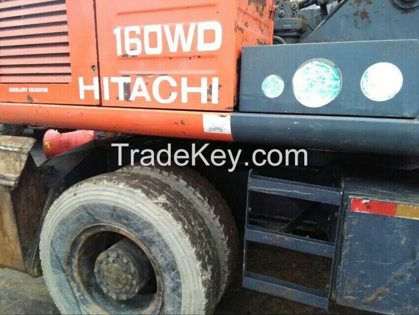 Japanese Hydraulic Wheel Excavator,hitachi Used Ex160 Wheel Digger,secondhand Cheap Ex160 Wheel Excavator