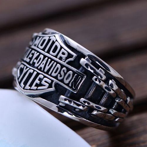 Men's Sterling Silver Biker Ring