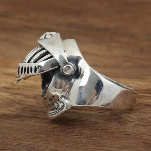 Men's Sterling Silver Armor Skull Ring
