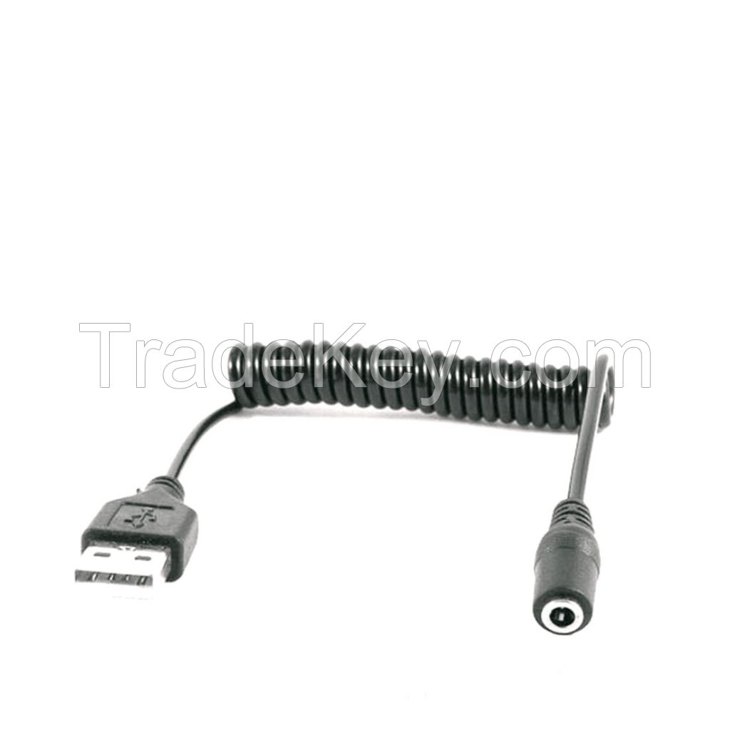 CFTW USB 2.0 Male to DC 5.5Ã2.1 mm Female Spring Power Wire Cable (1.5 m)