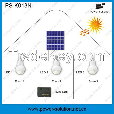 Affordable solar home system for 3 rooms lighting and Mobile phone charging