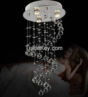Modern hot sale interior decorative crystal chandlier , hanging pendant light