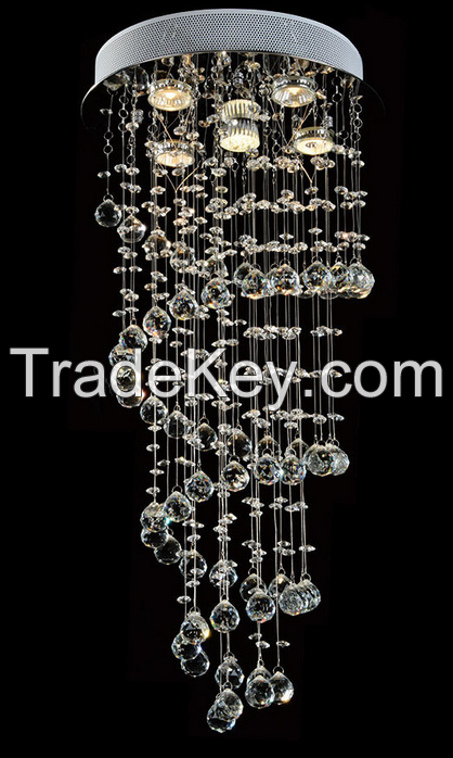 Modern hot sale interior decorative crystal chandlier , hanging pendant light