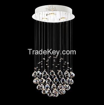 LED modern crystal chandelier, contracted pendant light for hotel