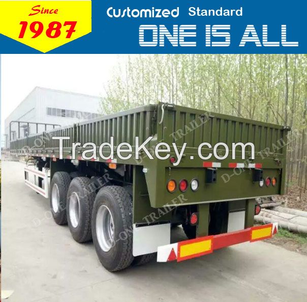 China heavy duty 3 axles side wall open truck semi trailer