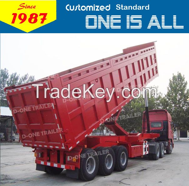 Shandong dinghuan supply 3 axles 50tons dump/tipper semi trailer