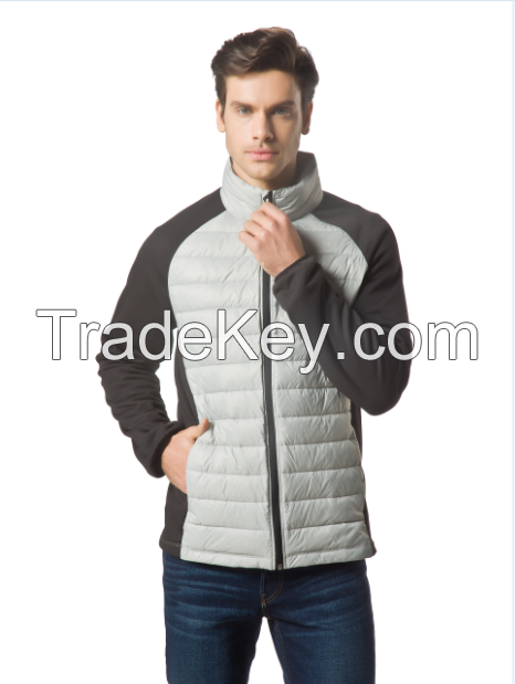 Men's packable Down Mixed Media Jacket