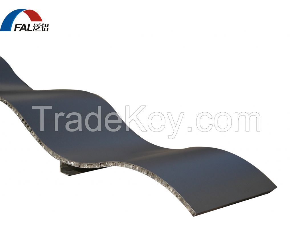 Arcuate Shape Aluminum Honeycomb Composite Panel For Roofing System