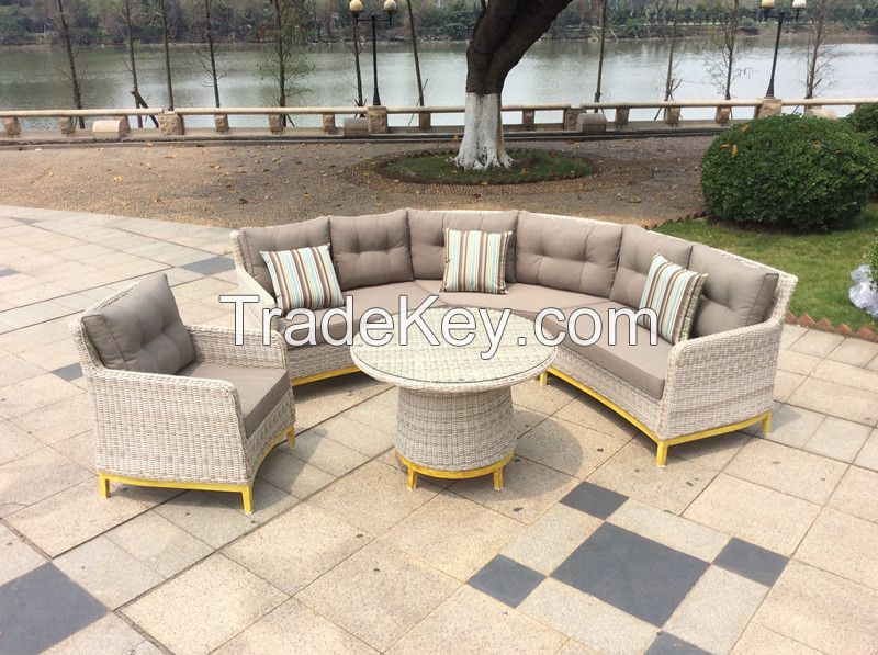 All Weather Fashion Garden Outdoor Rattan Furniture Sectional Sofa