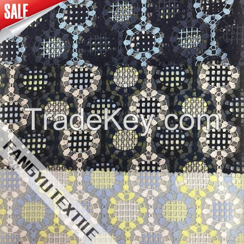 High Quality Geometric Knitting Lace Fabric