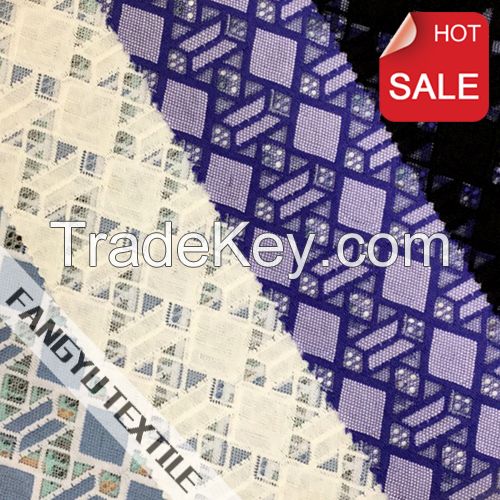 2016 Hot Sell Geometric Knitting Lace Fabric