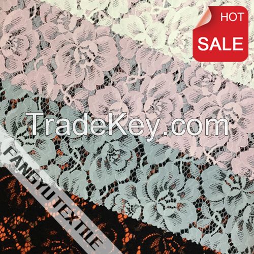 100%Nylon Jacquard Knitting Wholesale Lace Fabric