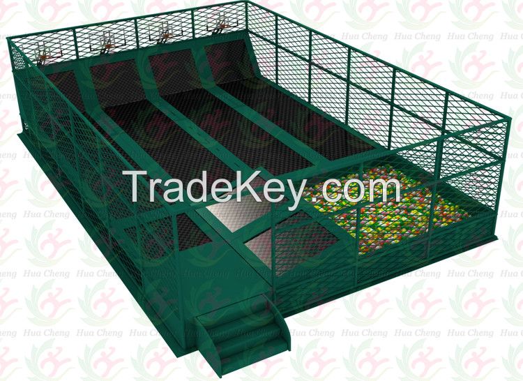 2016 newest design mini rectangle trampoline park with trampoline assembly instructions