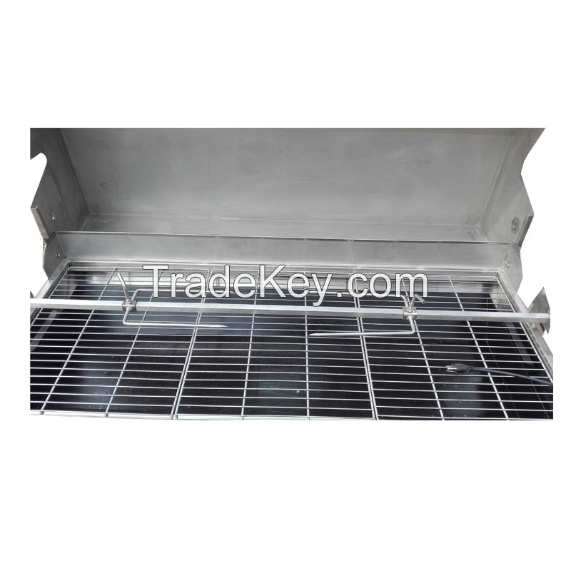 stainless steel roaster , Portable Barbecue with lid, charcoal grill, charcoal rotisserie