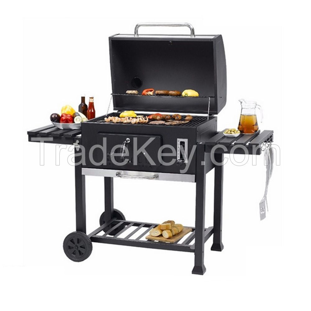 Charcoal BBQ Barbecue grill with Trolly Cart ;garden barbecue grill