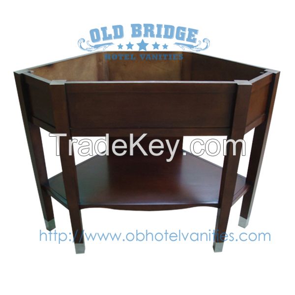 Hotel Bathroom Vanity Base with Solid Wood Legs