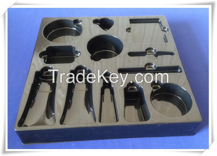 Black PVC blister packing tray