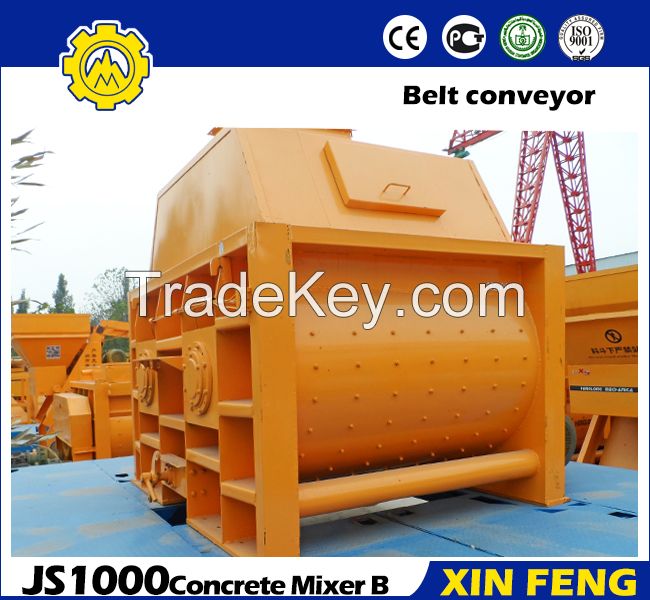 JS1000 Cement mixer with belt conveyor