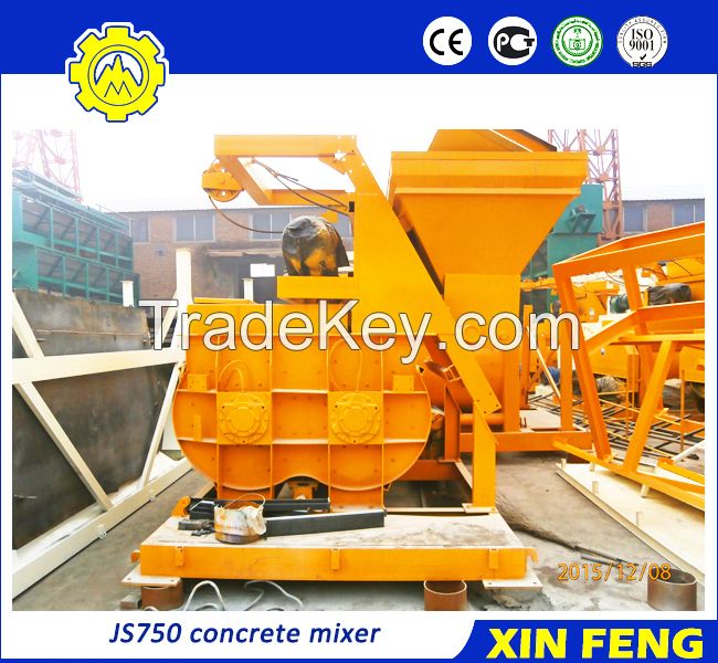 JS750 concrete mixer with skip hoist