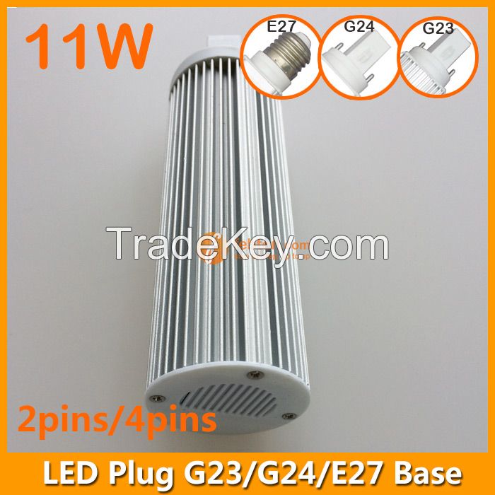 11W LED Plug Lamp G23/G24/E27 Round Shape