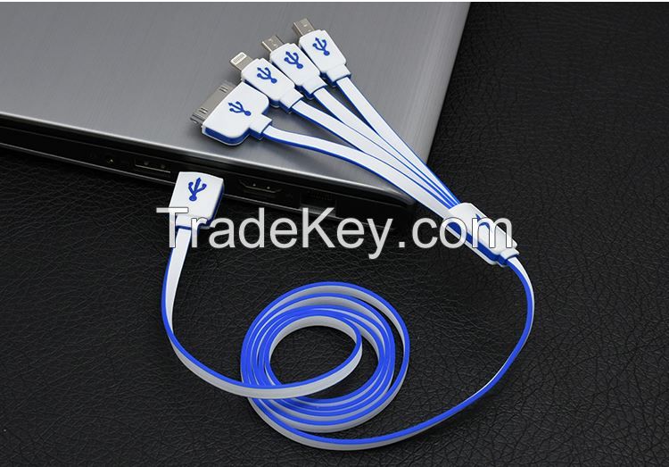 Mobile phone cable USB iphone charging cable cord 4 in 1